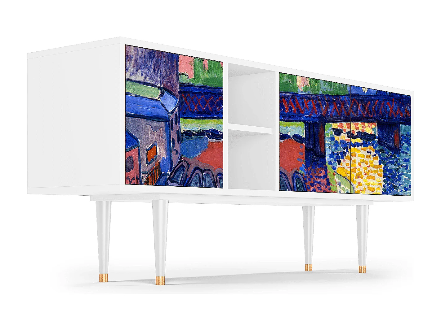 Meuble TV - 150х69х41 cm - T5 - Charing Cross Bridge, Blanc