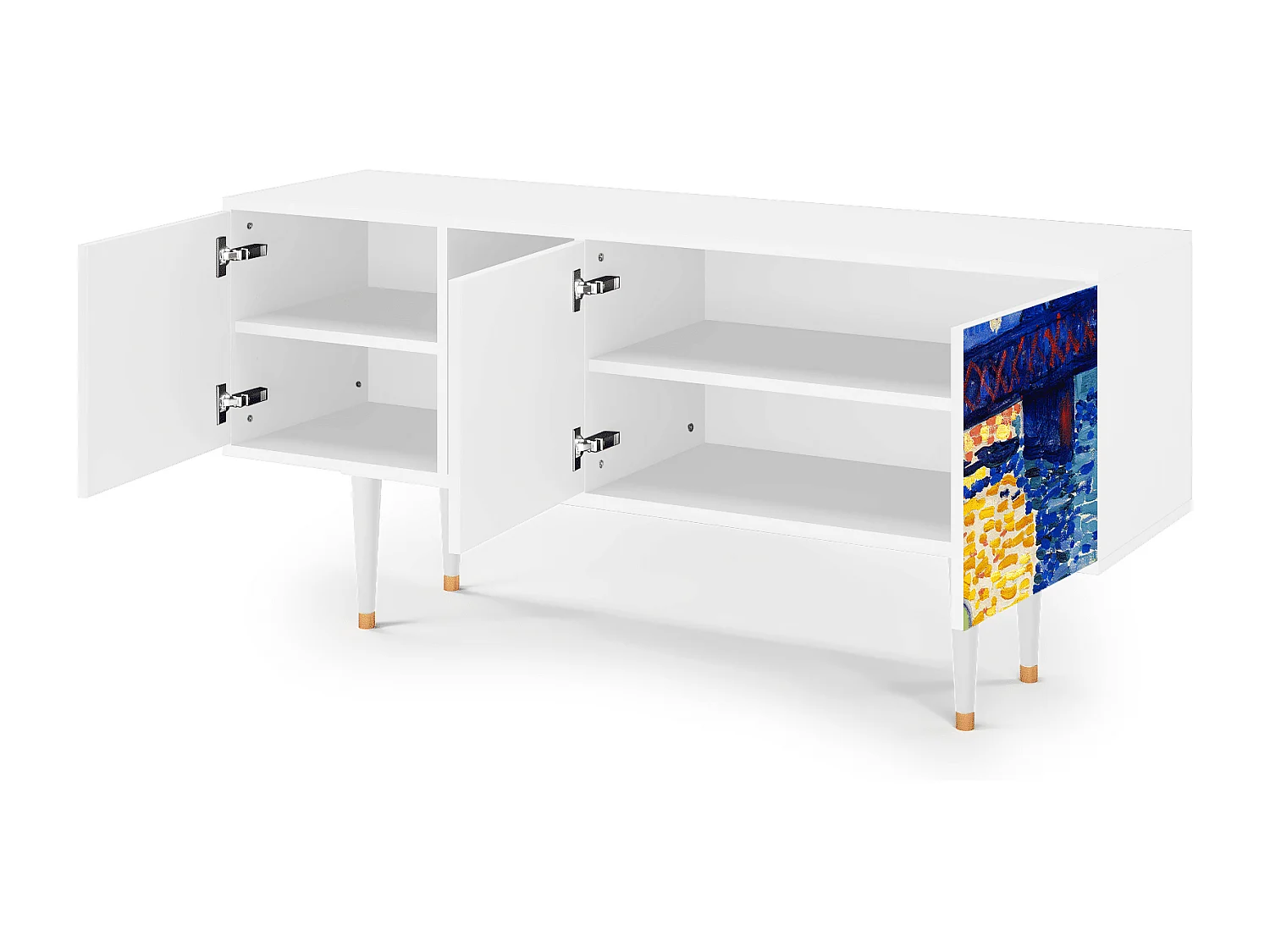 Meuble TV - 150х69х41 cm - T5 - Charing Cross Bridge, Blanc