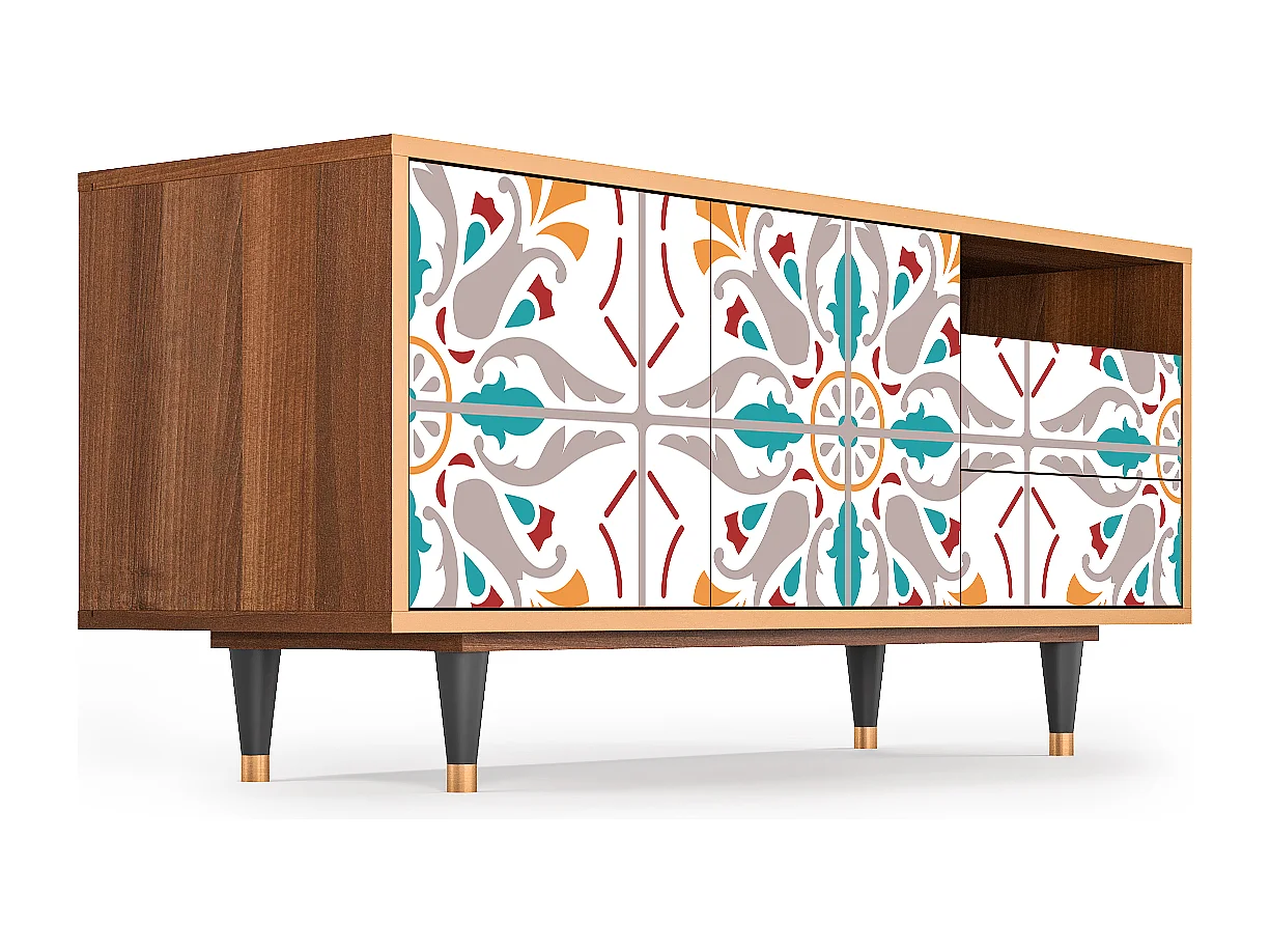 Meuble TV - 125х56х41 cm - T7 - Spring Ceramics, Noyer