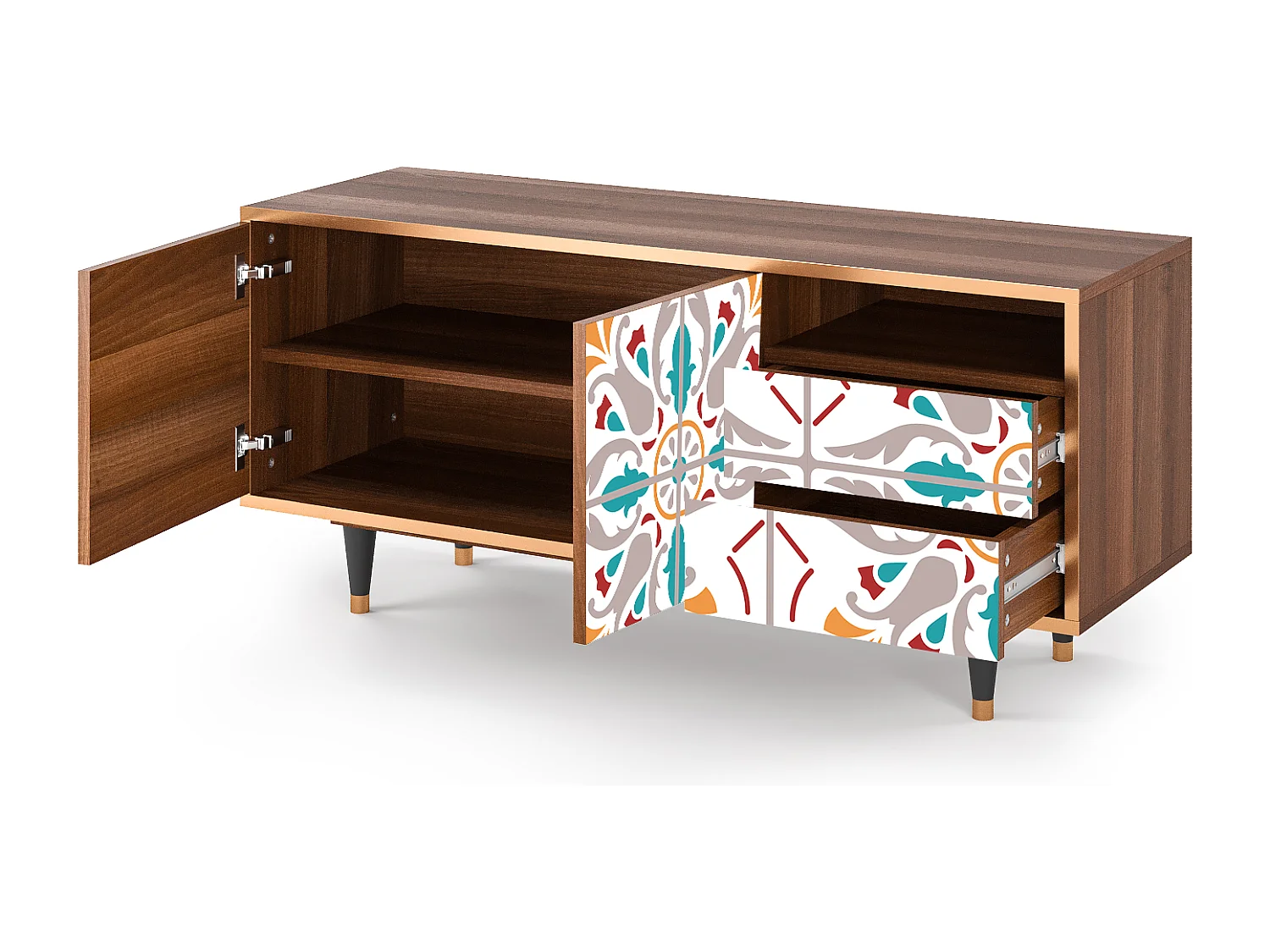 Meuble TV - 125х56х41 cm - T7 - Spring Ceramics, Noyer