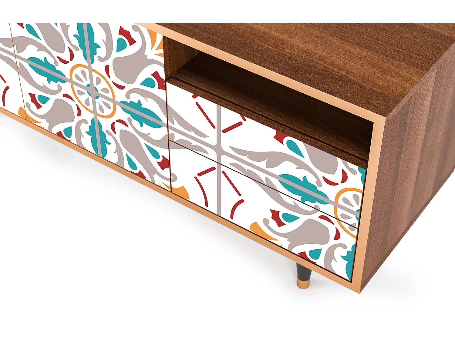 Szafka RTV - 125х56х41 cm - T7 - Spring Ceramics, Orzech