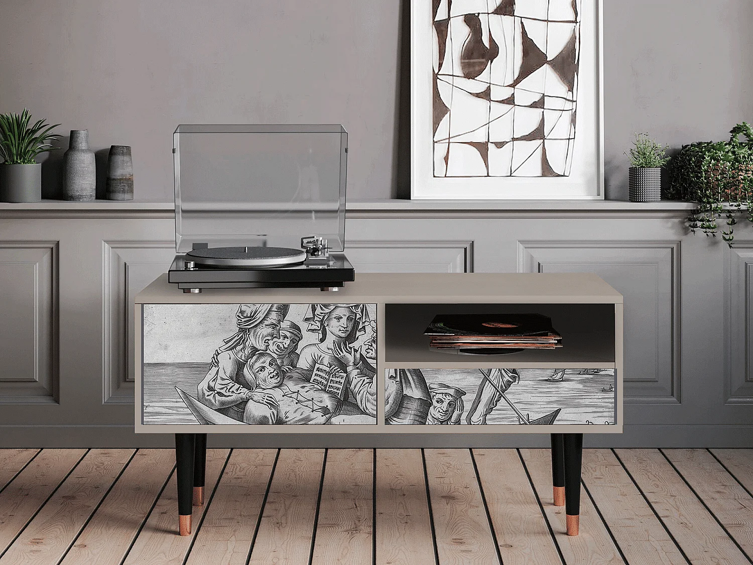 TV-Möbel - 115х59х48 cm - T3 - Blau Schuyte, Sand