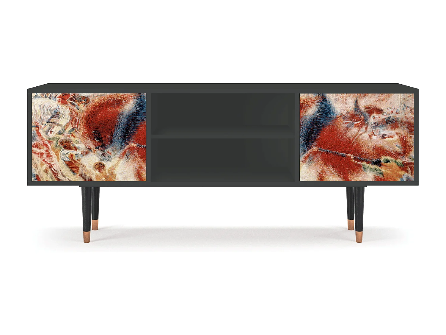 Szafka RTV - 170х69х48 cm - T2 - The City Rises, Antracyt