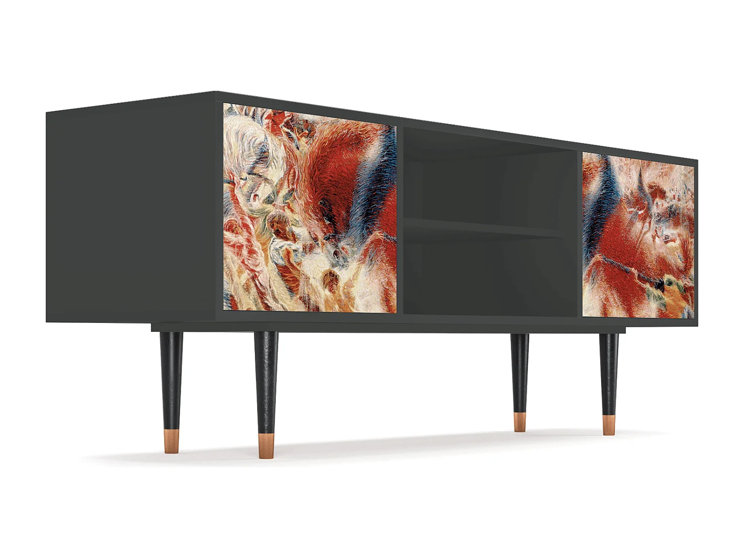 Szafka RTV - 170х69х48 cm - T2 - The City Rises, Antracyt