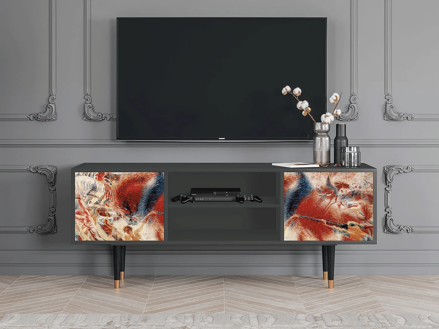 Mueble de TV - 170х69х48 cm - T2 - The City Rises, Antracita