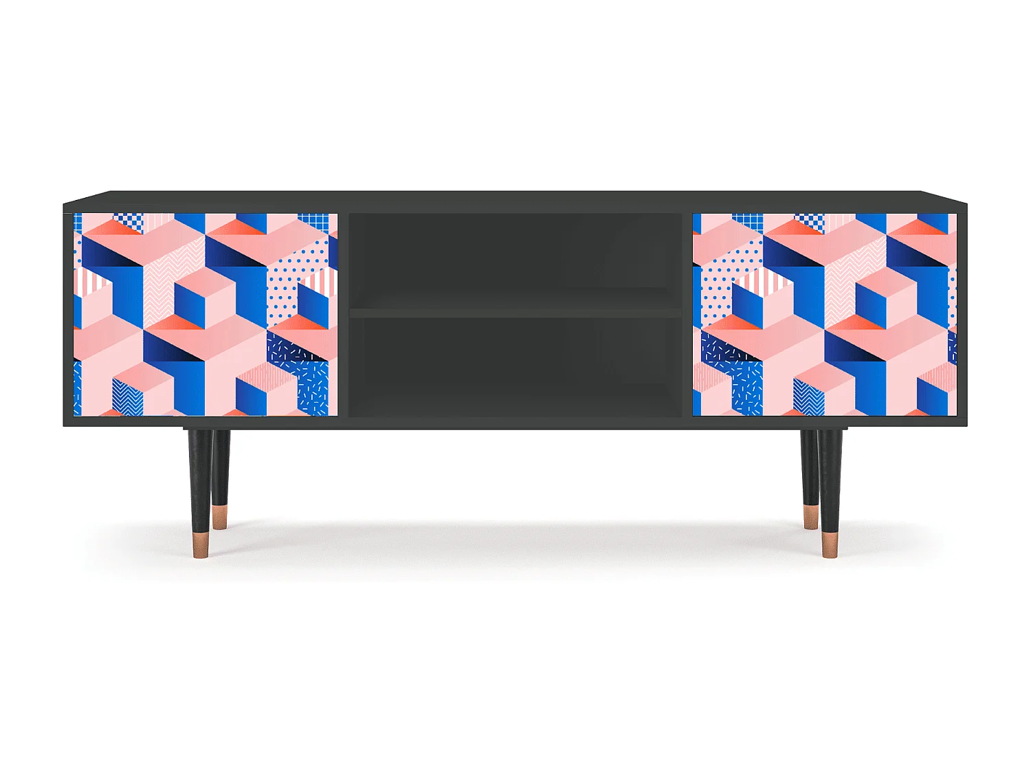 Meuble TV - 170х69х48 cm - T2 - Pinky Squares, Anthracite