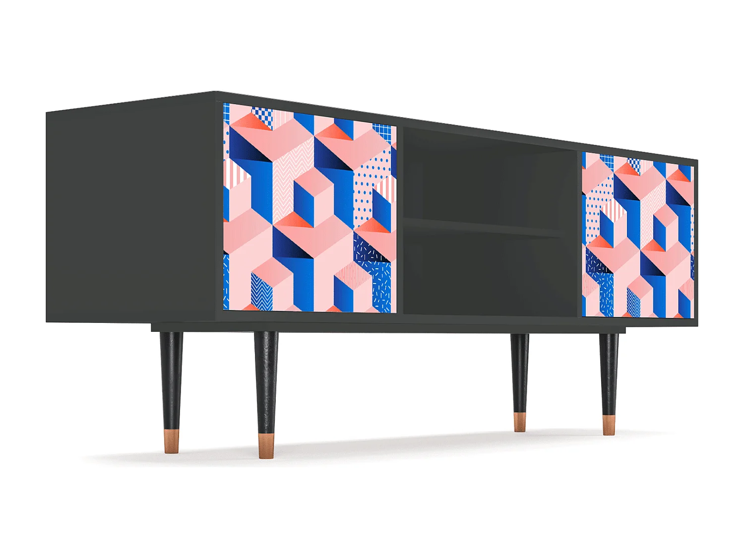 Meuble TV - 170х69х48 cm - T2 - Pinky Squares, Anthracite