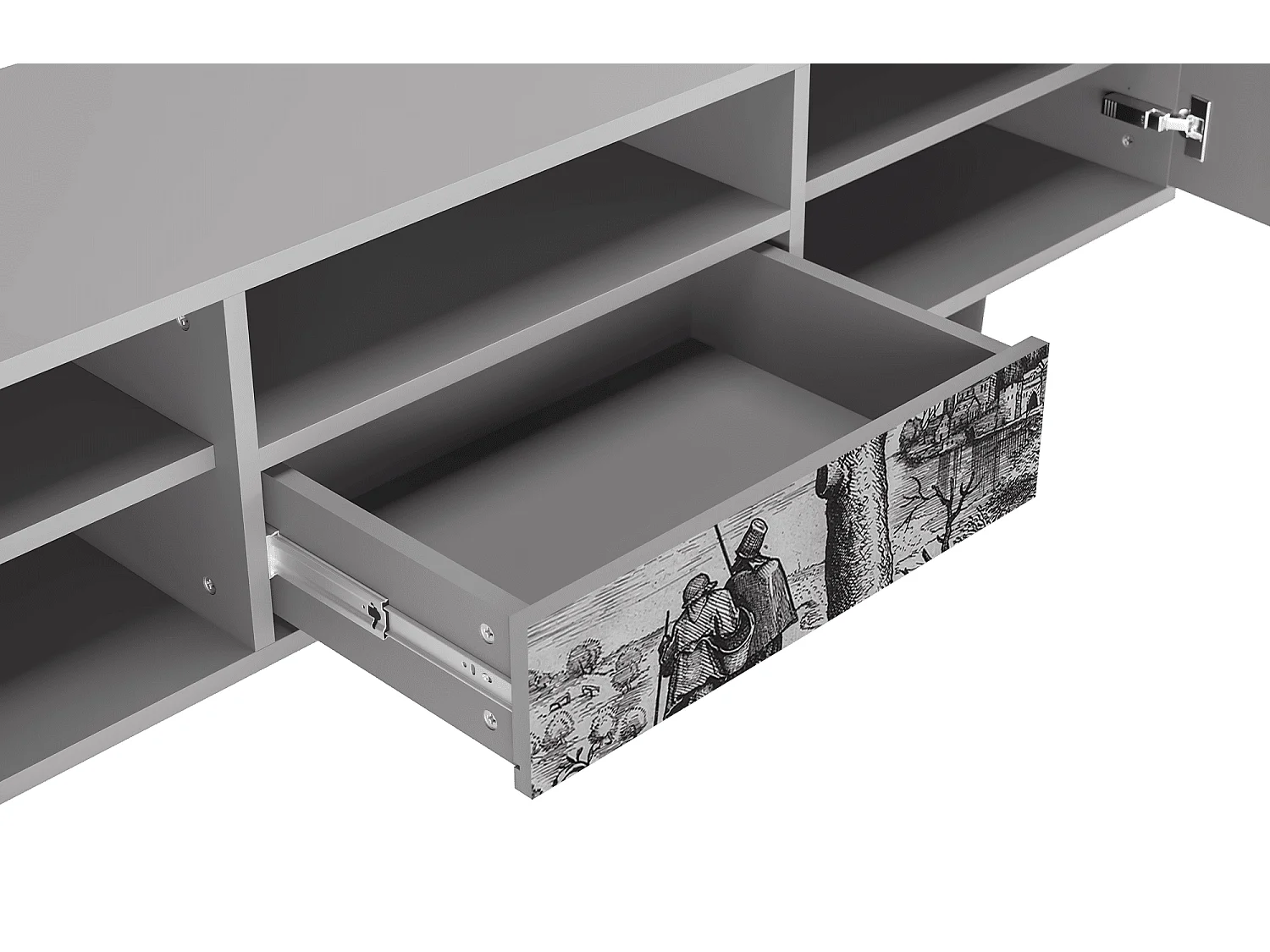 TV-meubel - 170х59х41 cm - T6 - Milites Requiescentes, Grijs