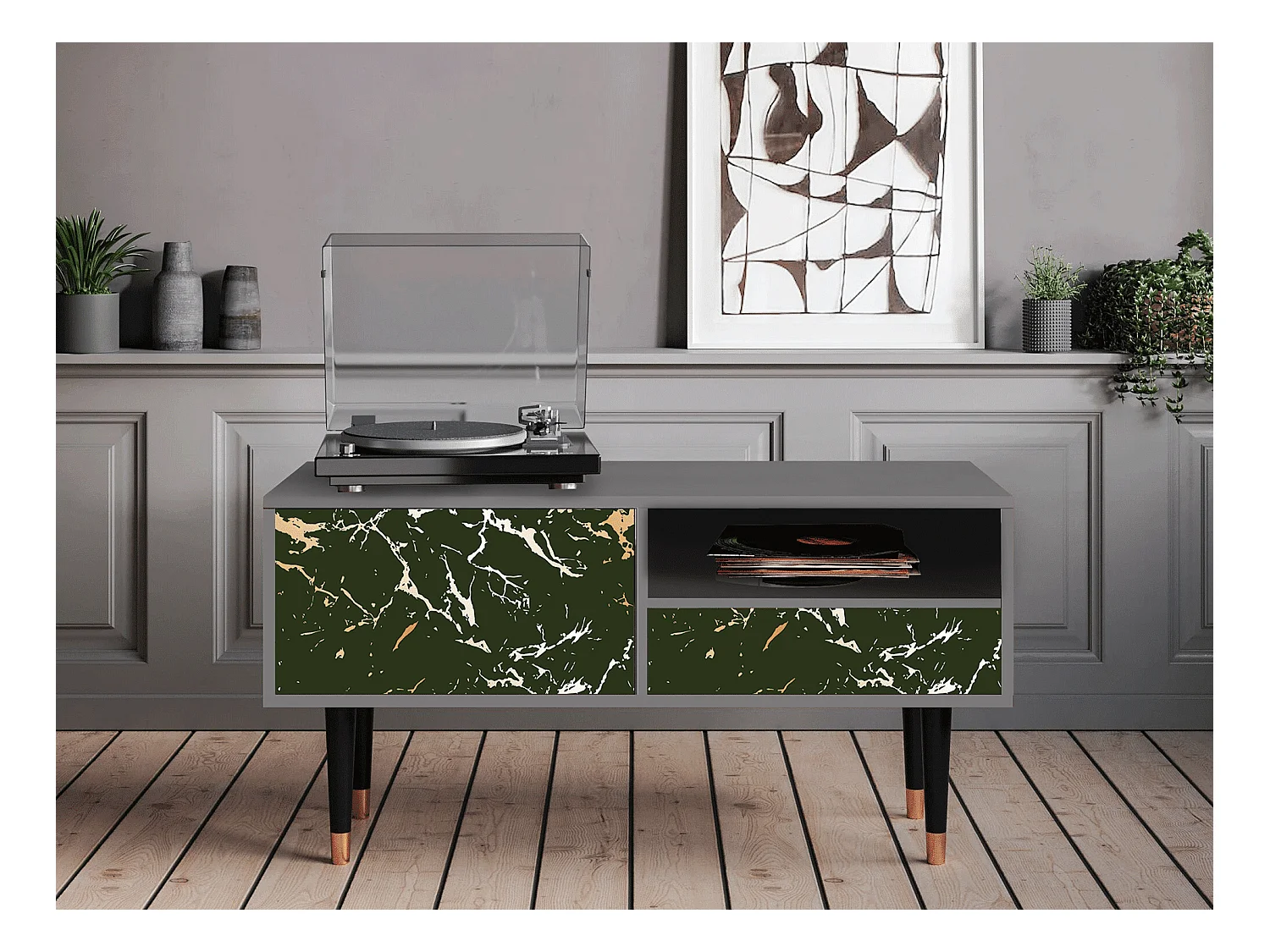TV-Möbel - 115х59х48 cm - T3 - Amazon Forest, Grau