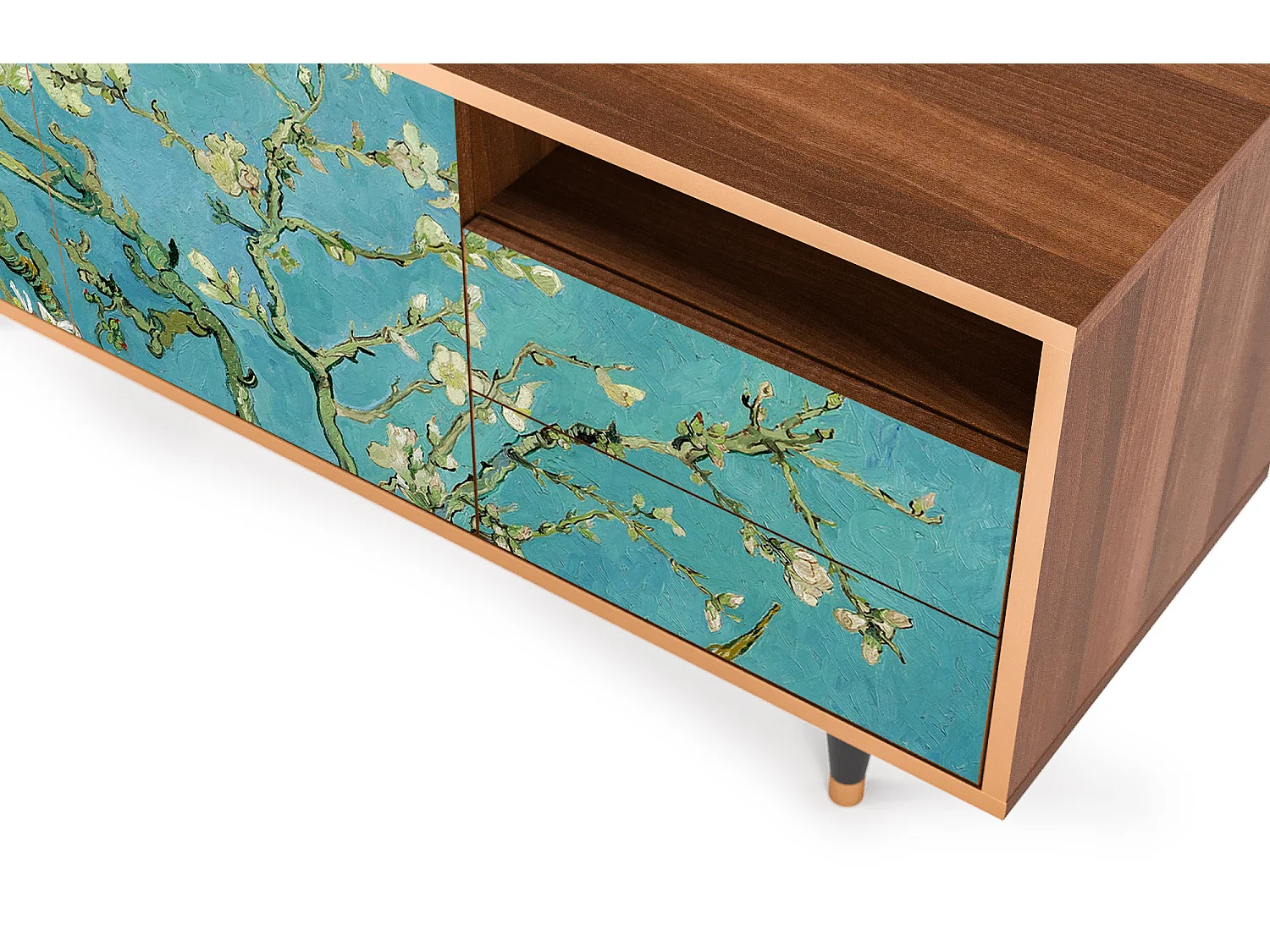 Meuble TV - 125х56х41 cm - T7 - Almond Blossom, Noyer