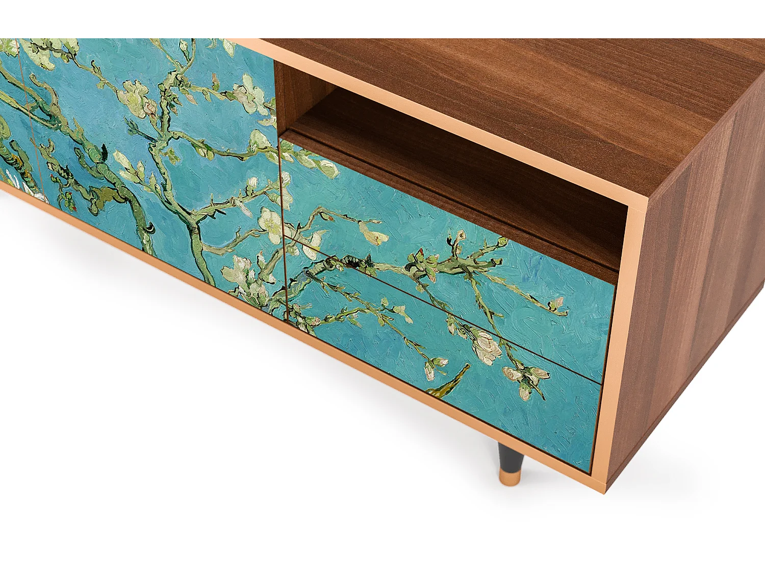 Meuble TV - 125х56х41 cm - T7 - Almond Blossom, Noyer