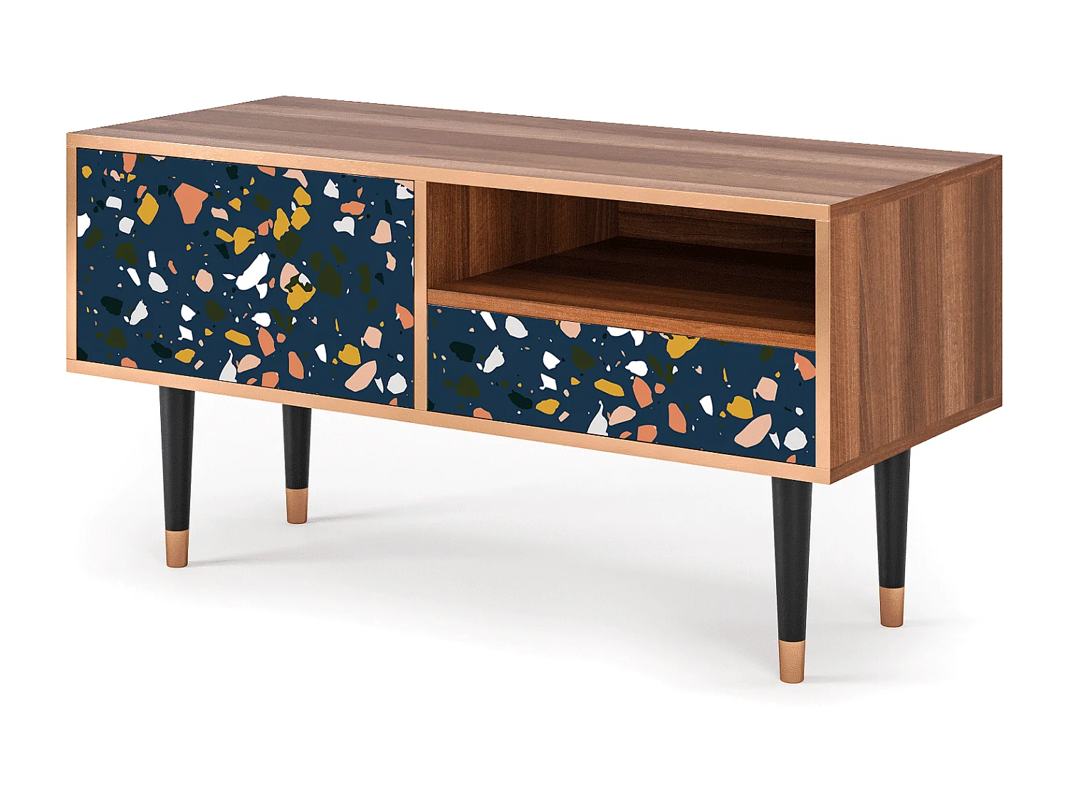 Mueble de TV - 115х59х48 cm - T3 - Night Sky Langhterns, Nogal