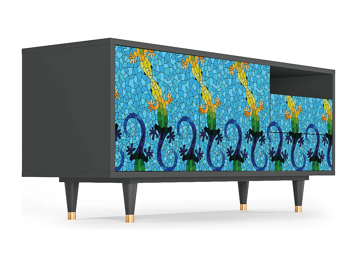 Meuble TV - 125х56х41 cm - T7 - Gaudi's Lizard, Anthracite