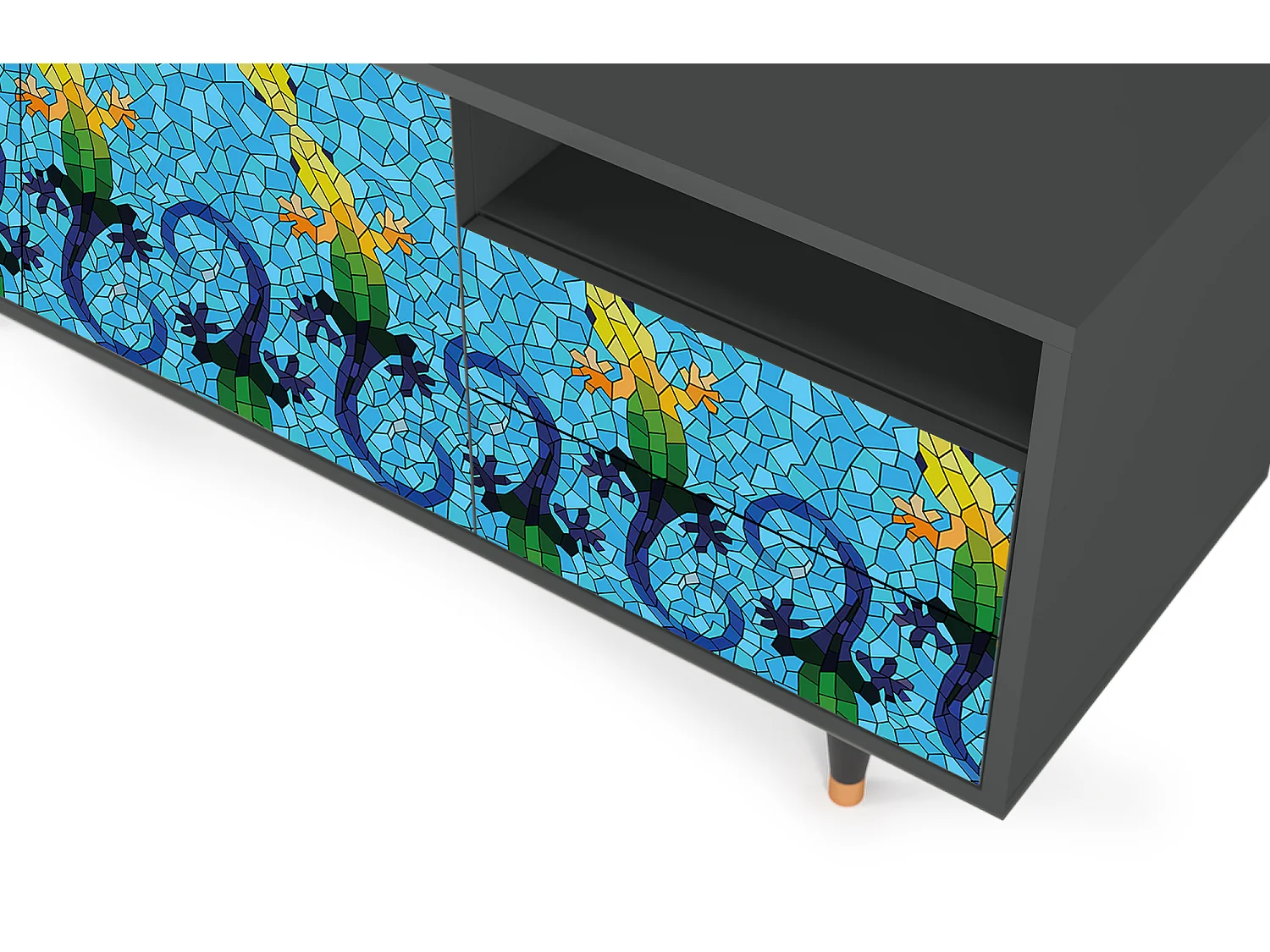 Meuble TV - 125х56х41 cm - T7 - Gaudi's Lizard, Anthracite