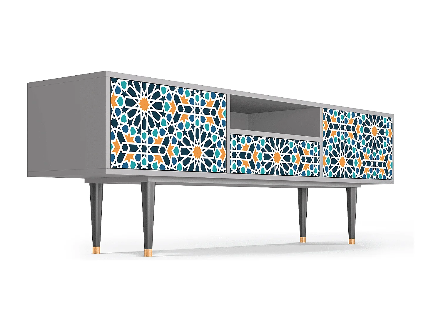 Meuble TV - 170х59х41 cm - T6 - Kaleidoscope, Gris