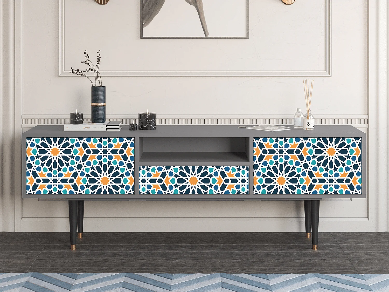 TV-Möbel - 170х59х41 cm - T6 - Kaleidoscope, Grau