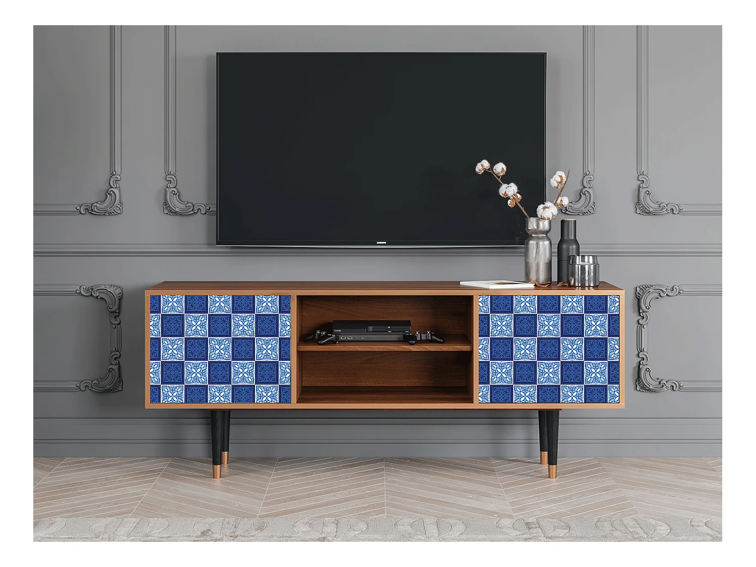 Meuble TV - 170х69х48 cm - T2 - Light Path, Noyer
