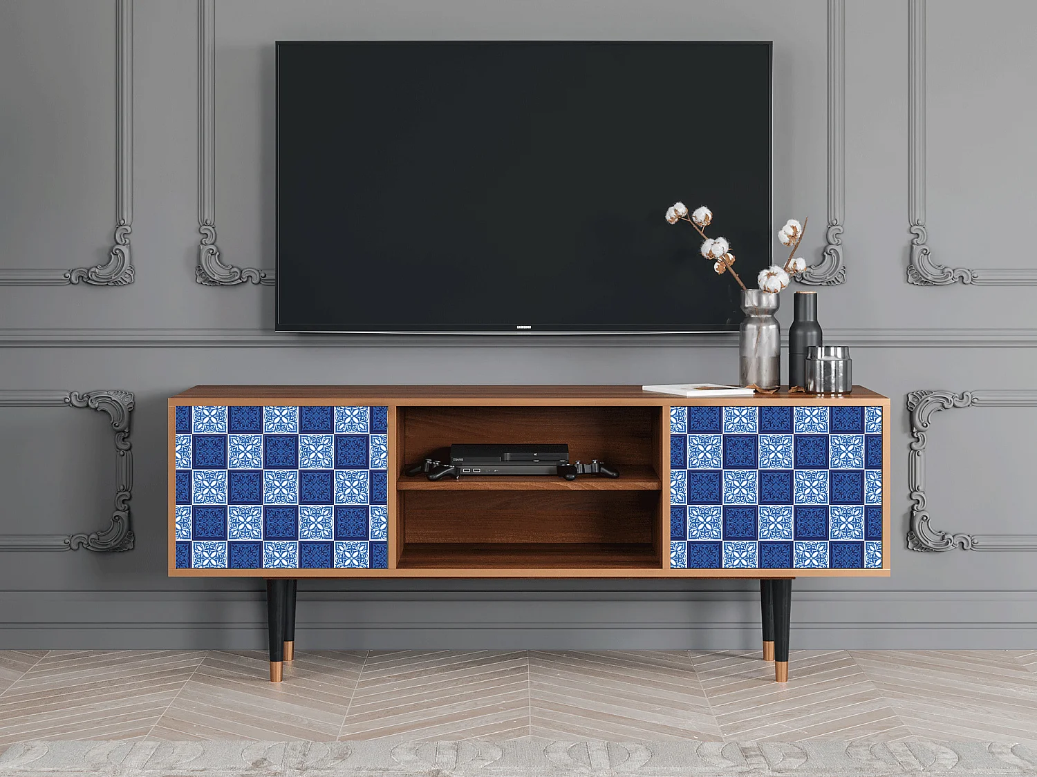 Meuble TV - 170х69х48 cm - T2 - Light Path, Noyer