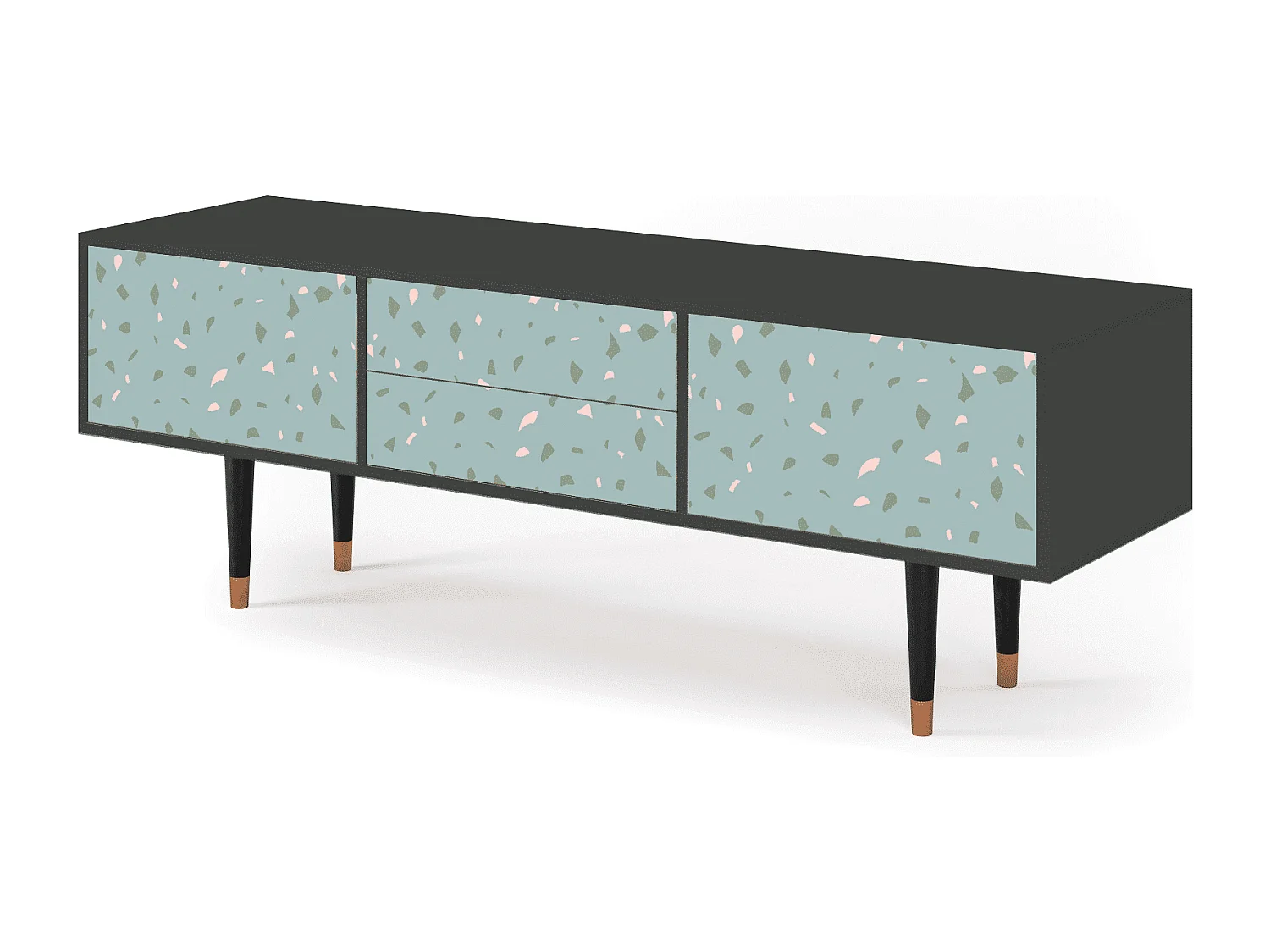 Szafka RTV - 170х59х48 cm - T4 - Blue Drops, Antracyt