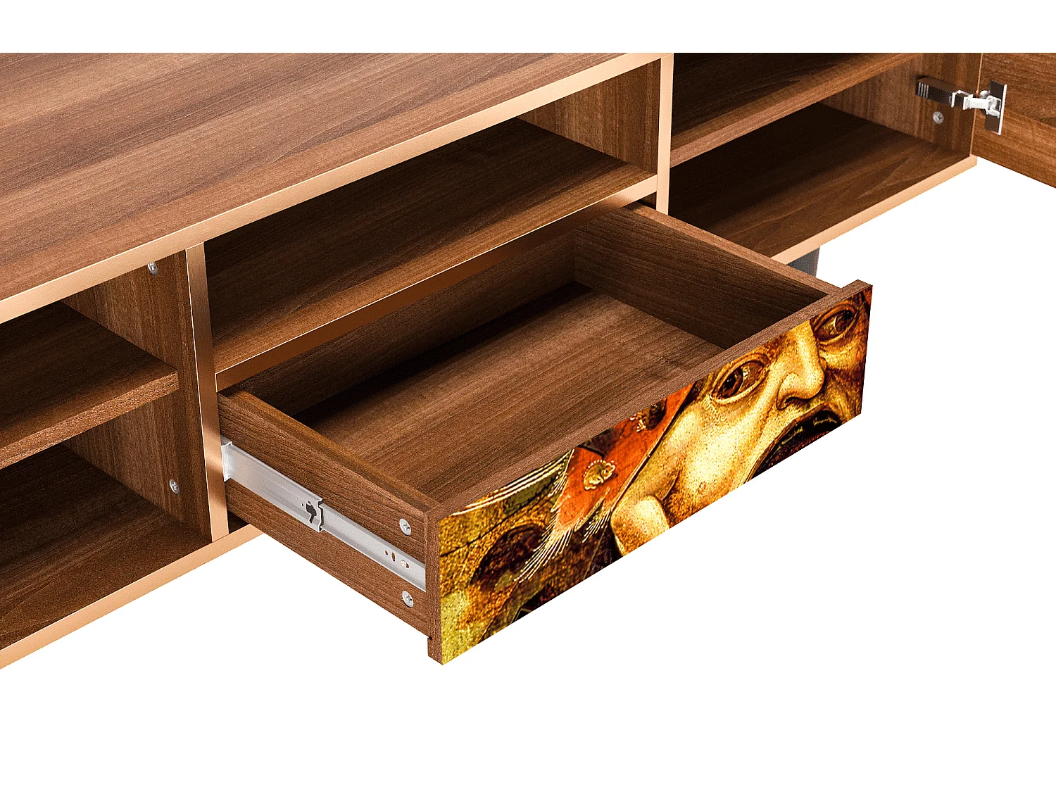 Szafka RTV - 170х59х41 cm - T6 - Christ in Limbo, Orzech