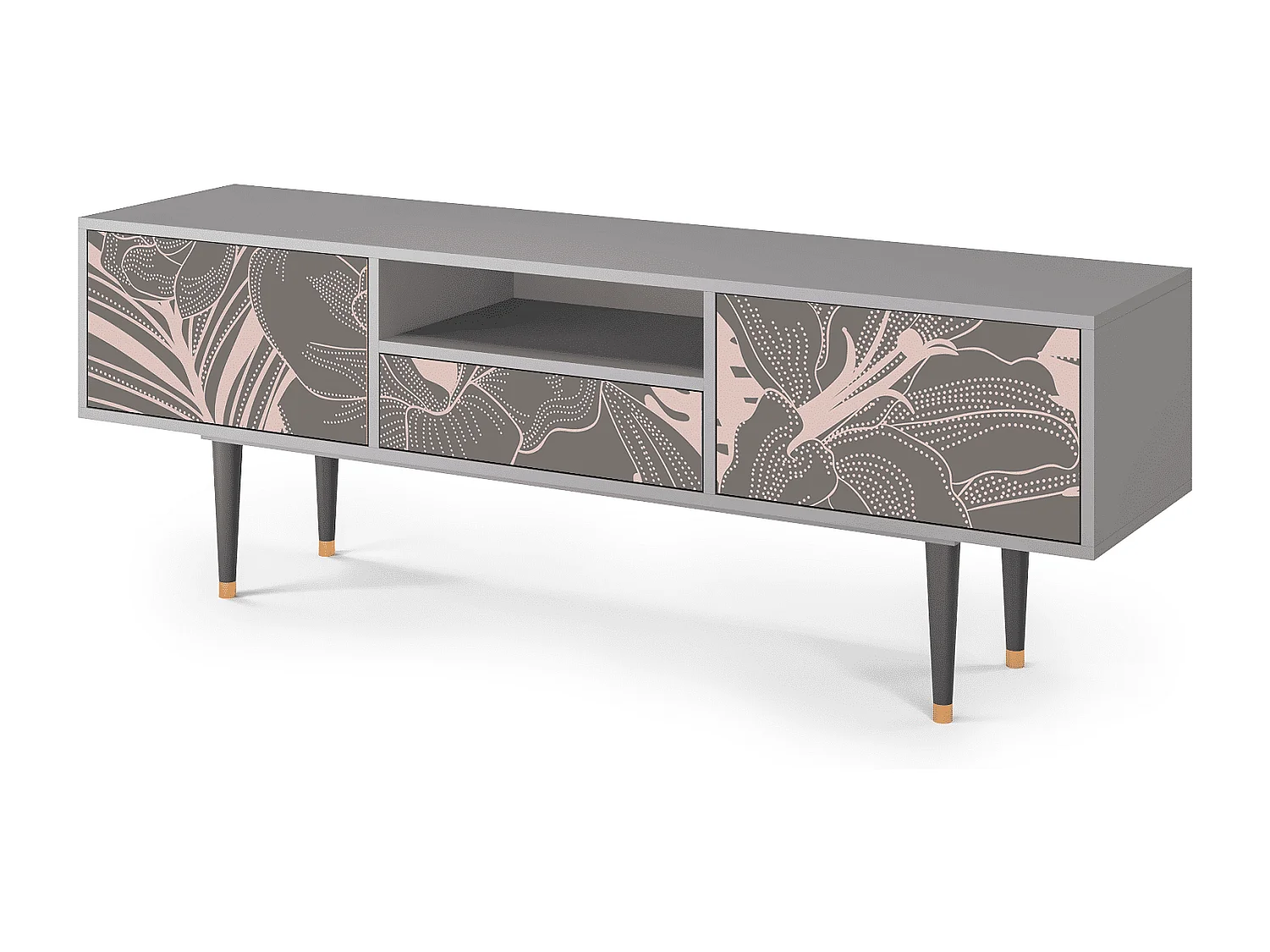 TV-Möbel - 170х59х41 cm - T6 - Issabelline Flower, Grau