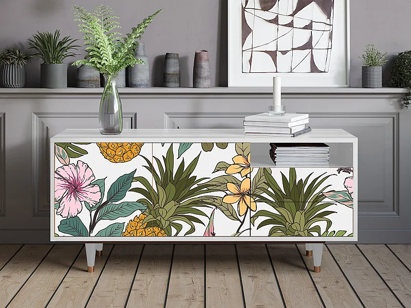 TV-Möbel - 125х56х41 cm - T7 - Estival Fruit, Weiß