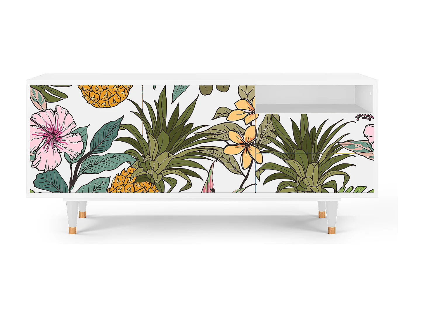 TV-Möbel - 125х56х41 cm - T7 - Estival Fruit, Weiß