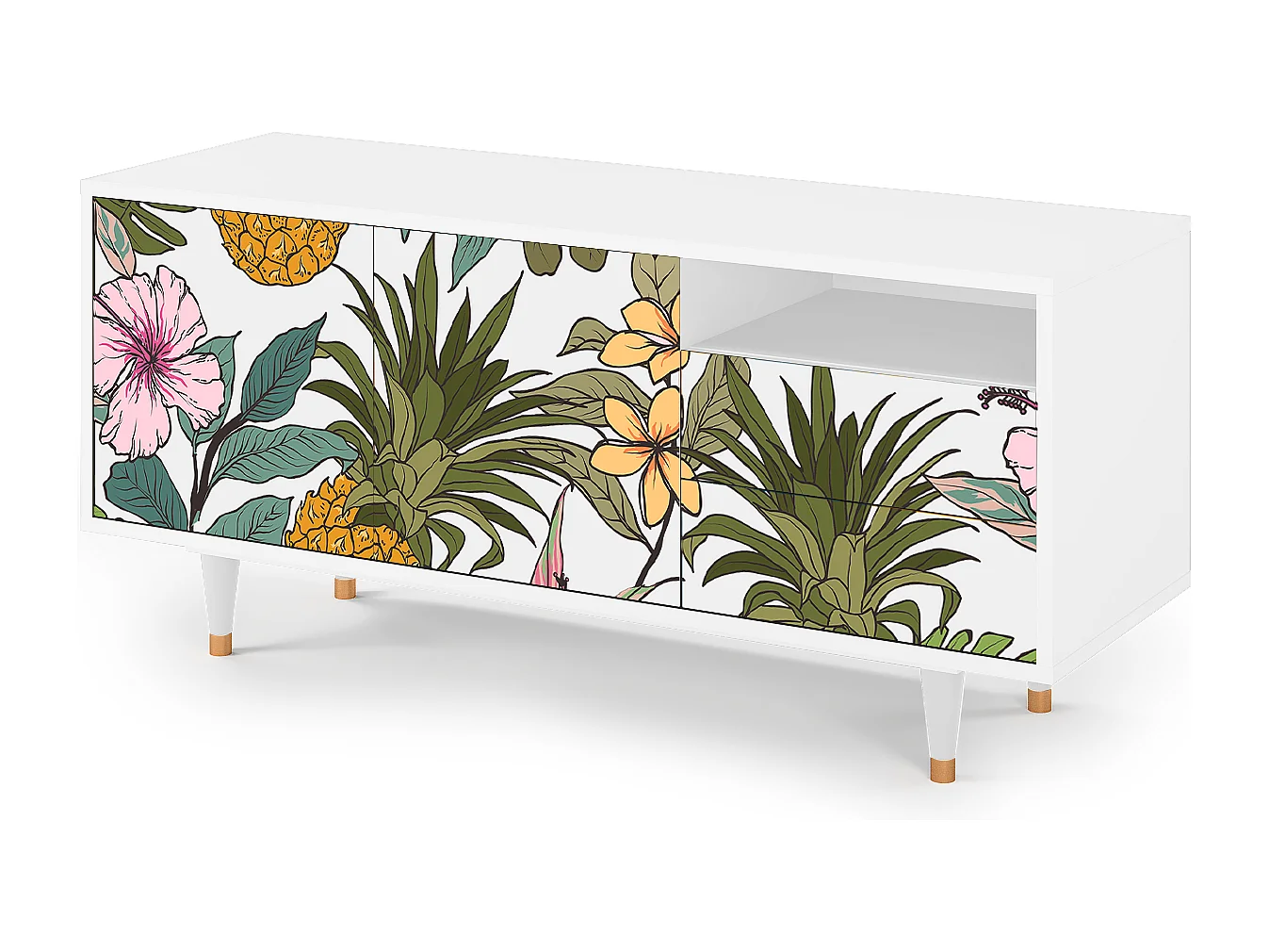 TV-Möbel - 125х56х41 cm - T7 - Estival Fruit, Weiß