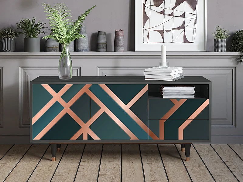 Meuble TV - 125х56х41 cm - T7 - Bronze Crossroad, Anthracite