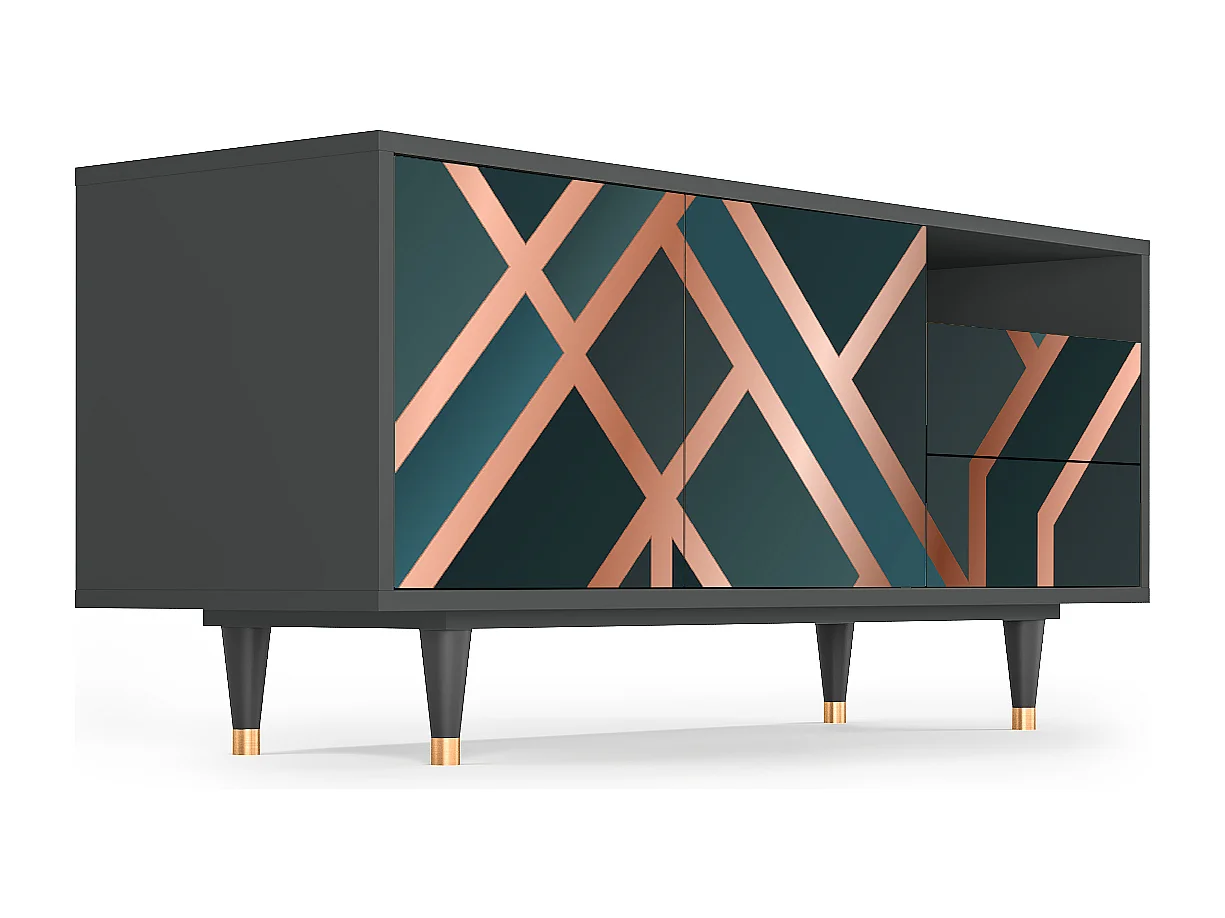 Meuble TV - 125х56х41 cm - T7 - Bronze Crossroad, Anthracite