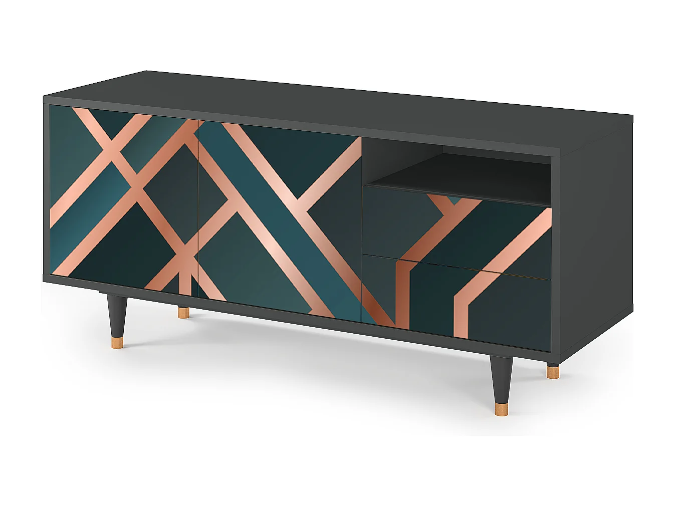 Szafka RTV - 125х56х41 cm - T7 - Bronze Crossroad, Antracyt