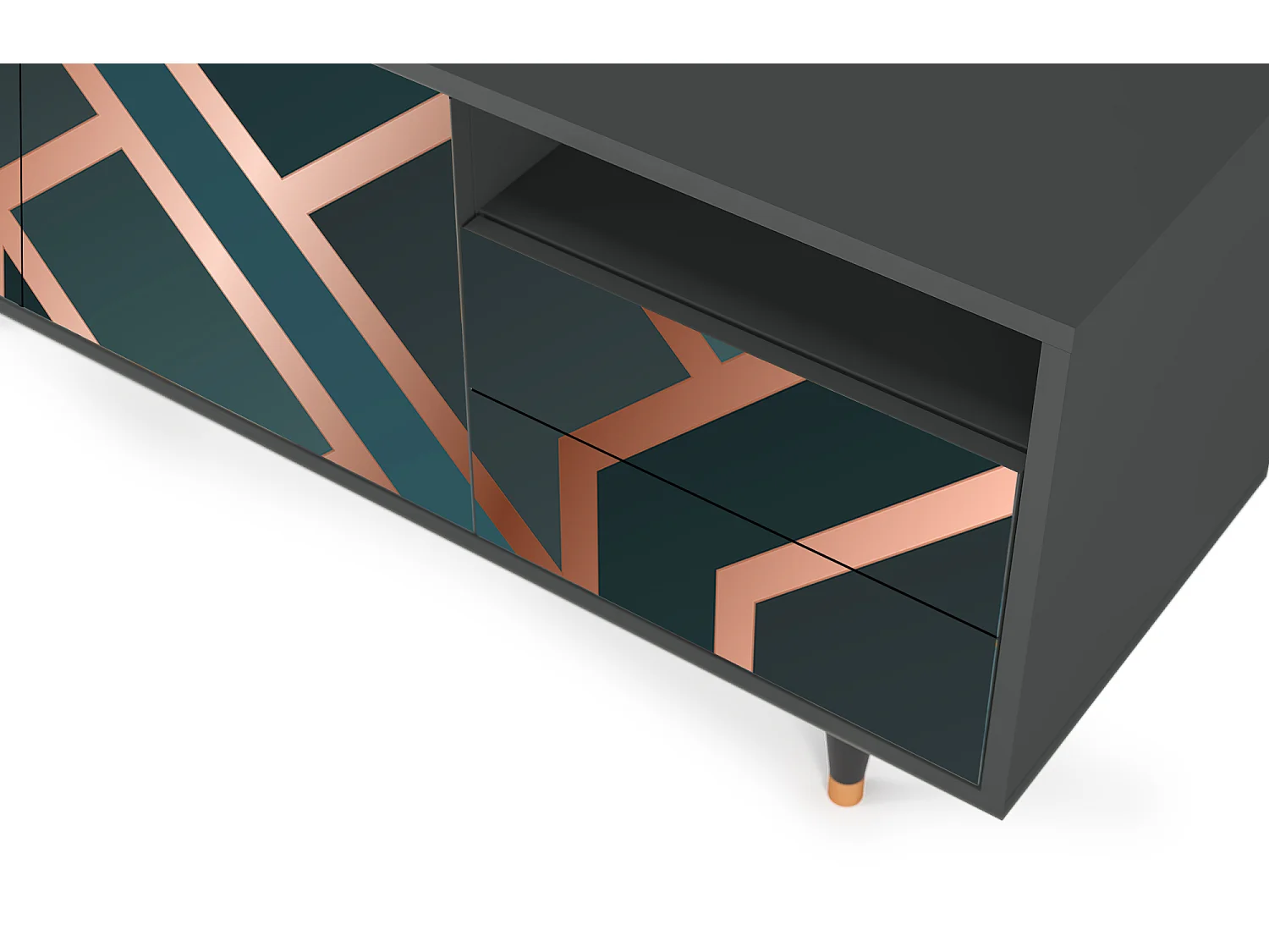 Szafka RTV - 125х56х41 cm - T7 - Bronze Crossroad, Antracyt