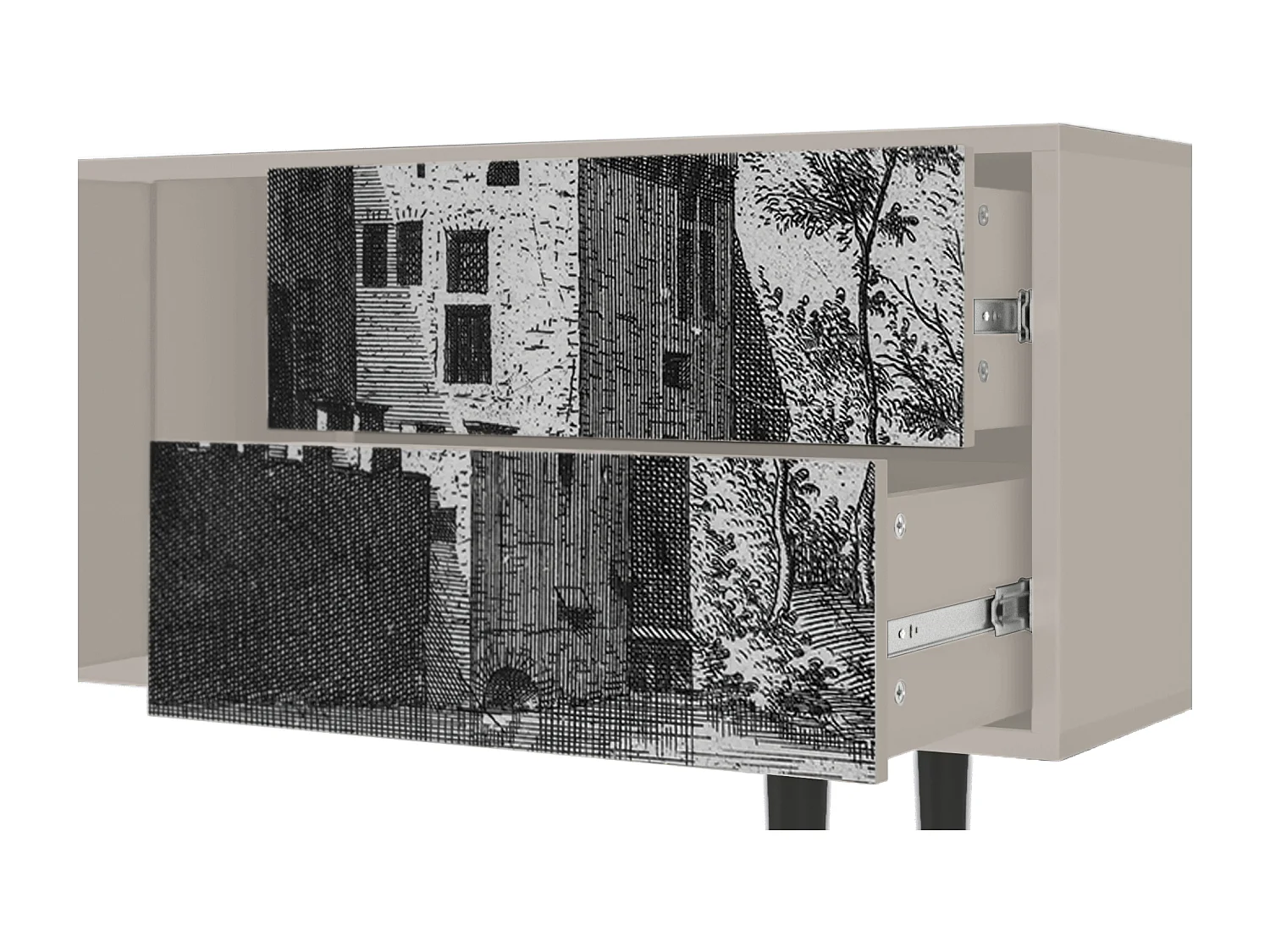 Szafka RTV - 170х69х48 cm - T1 - Castle with Bridge, Piaskowy