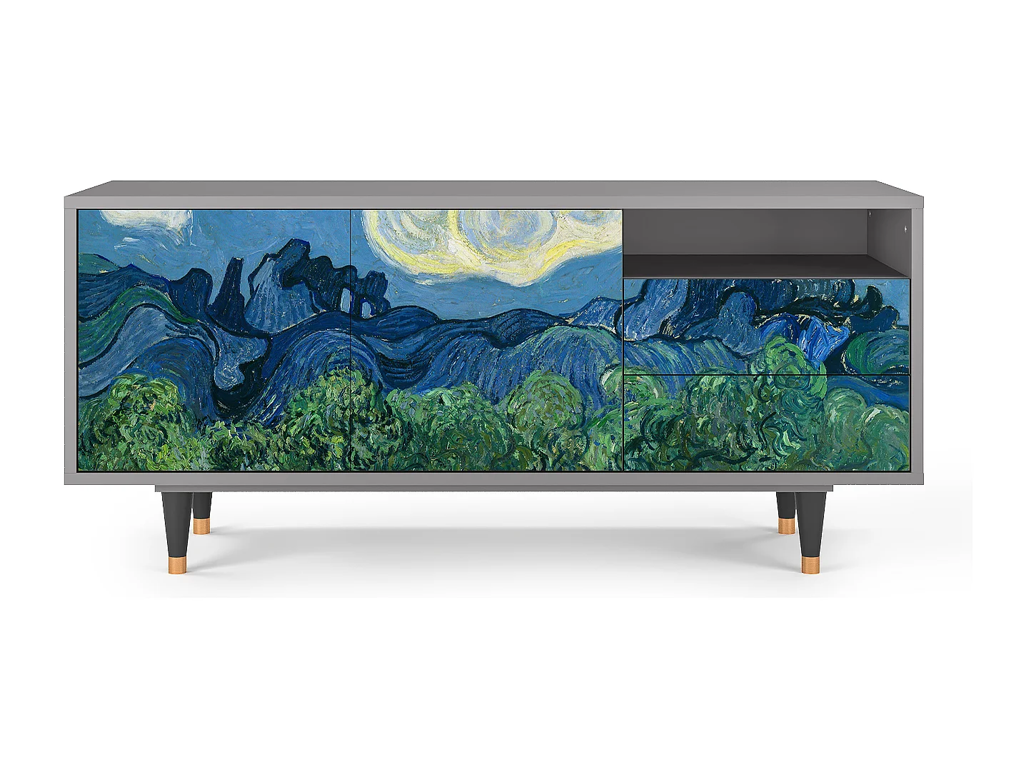 Mueble de TV - 125х56х41 cm - T7 - The Oil Trees, Gris