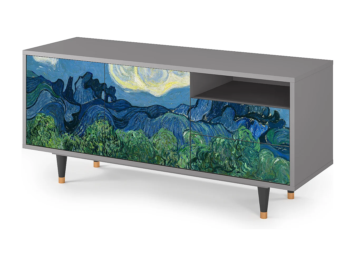 Mueble de TV - 125х56х41 cm - T7 - The Oil Trees, Gris