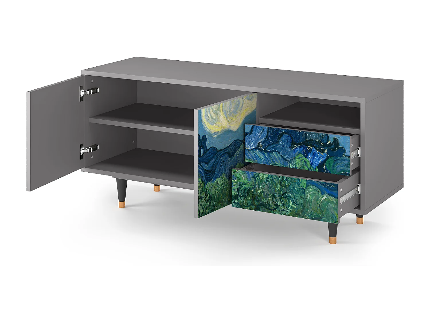 Mueble de TV - 125х56х41 cm - T7 - The Oil Trees, Gris