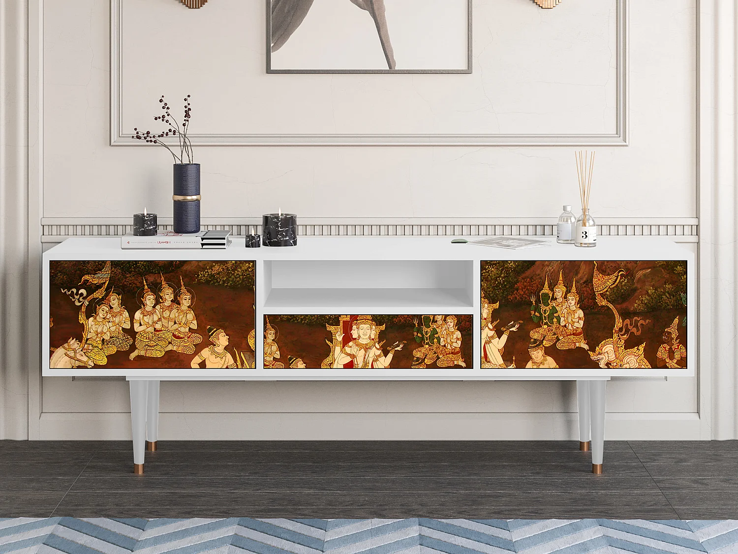 TV-Möbel - 170х59х41 cm - T6 - Malyavan, Weiß