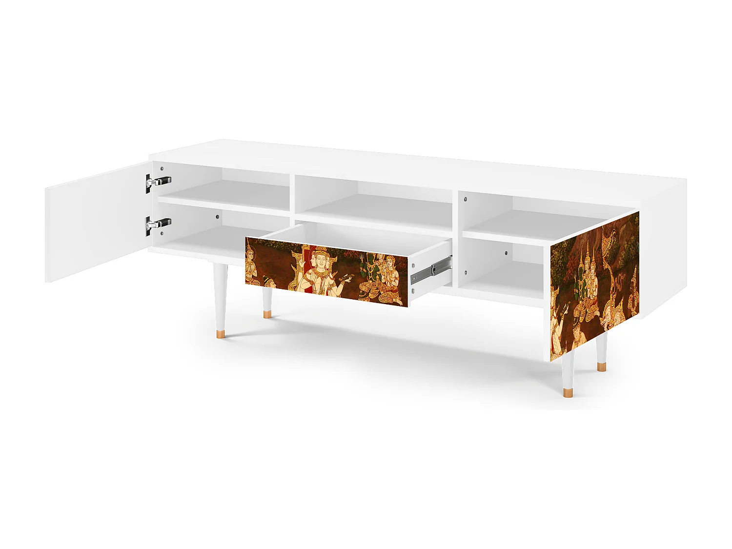 Meuble TV - 170х59х41 cm - T6 - Malyavan, Blanc