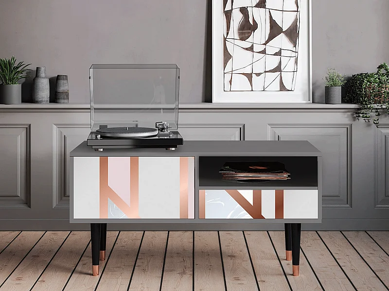 TV-Möbel - 115х59х48 cm - T3 - Champagne Story, Grau