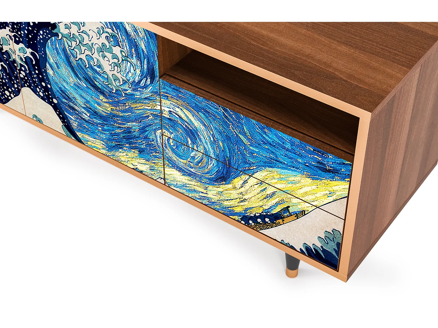 Meuble TV - 125х56х41 cm - T7 - Great Wave, Noyer
