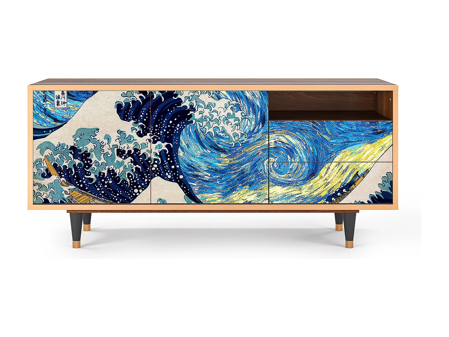 TV-Möbel - 125х56х41 cm - T7 - Great Wave, Walnuss