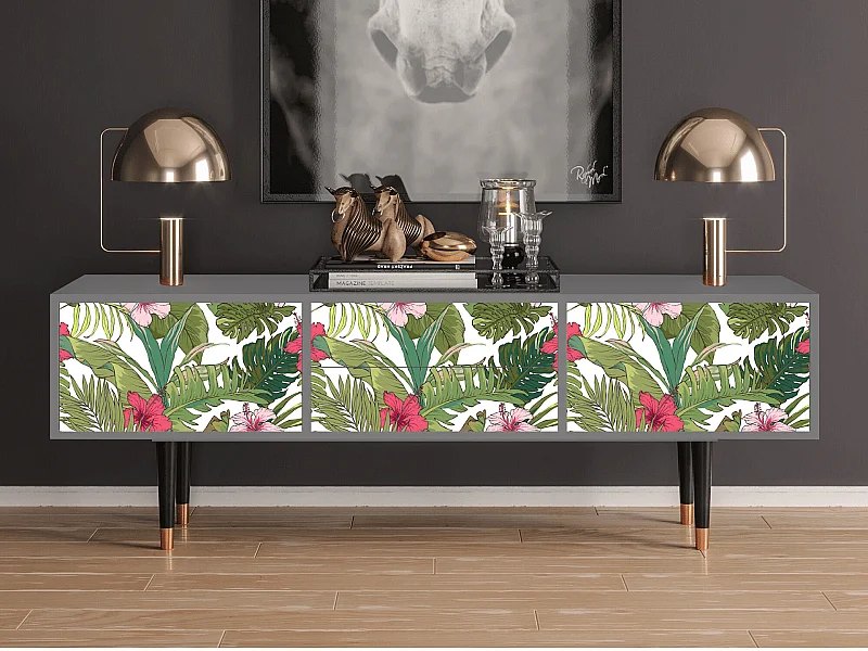 Meuble TV - 170х59х48 cm - T4 - Verdant Tropics, Gris