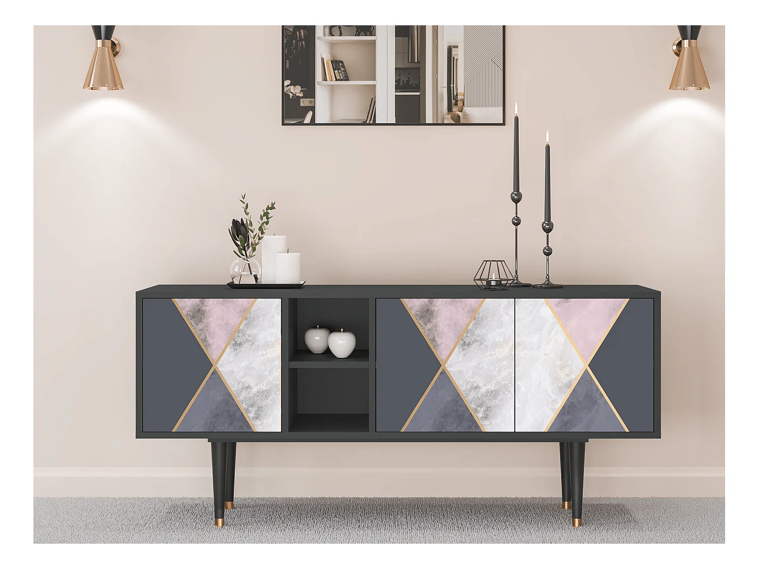 Meuble TV - 150х69х41 cm - T5 - Ideal Harmony, Anthracite