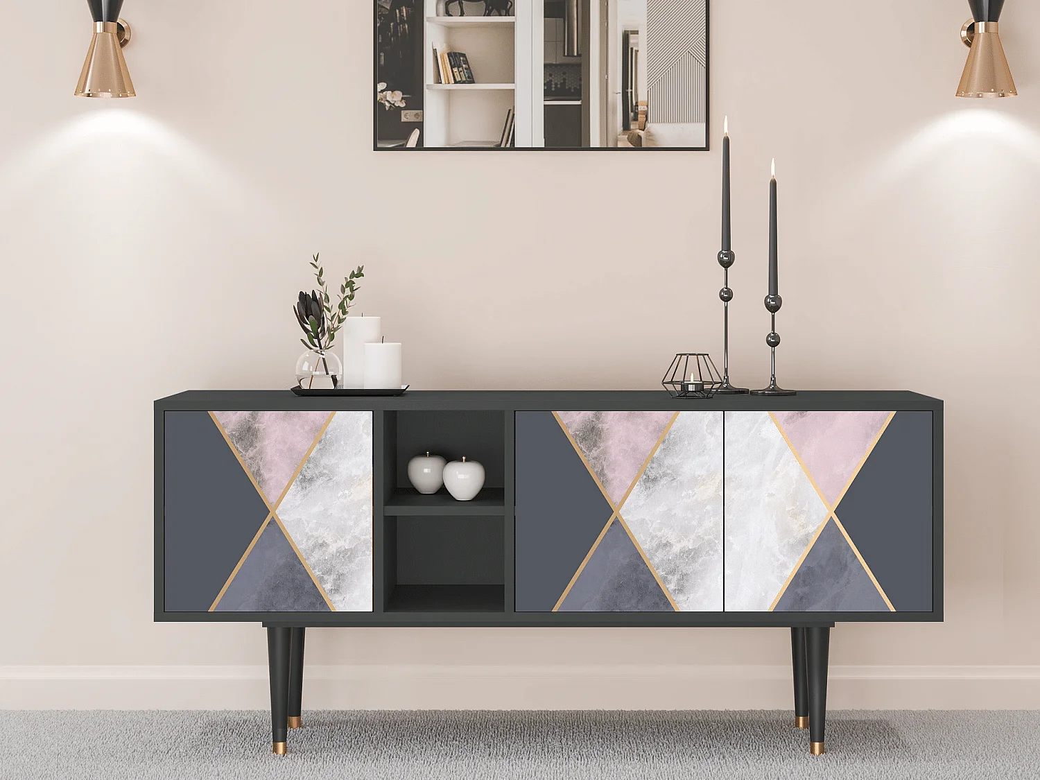 Meuble TV - 150х69х41 cm - T5 - Ideal Harmony, Anthracite