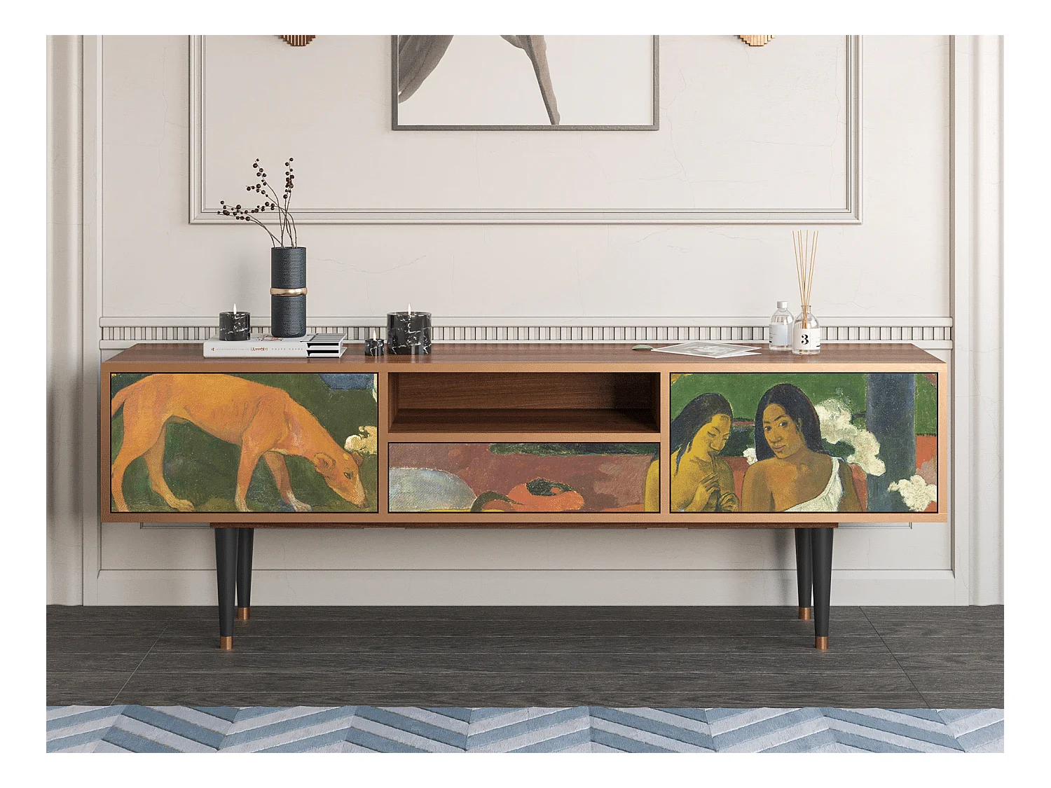 Meuble TV - 170х59х41 cm - T6 - Arearea , Noyer