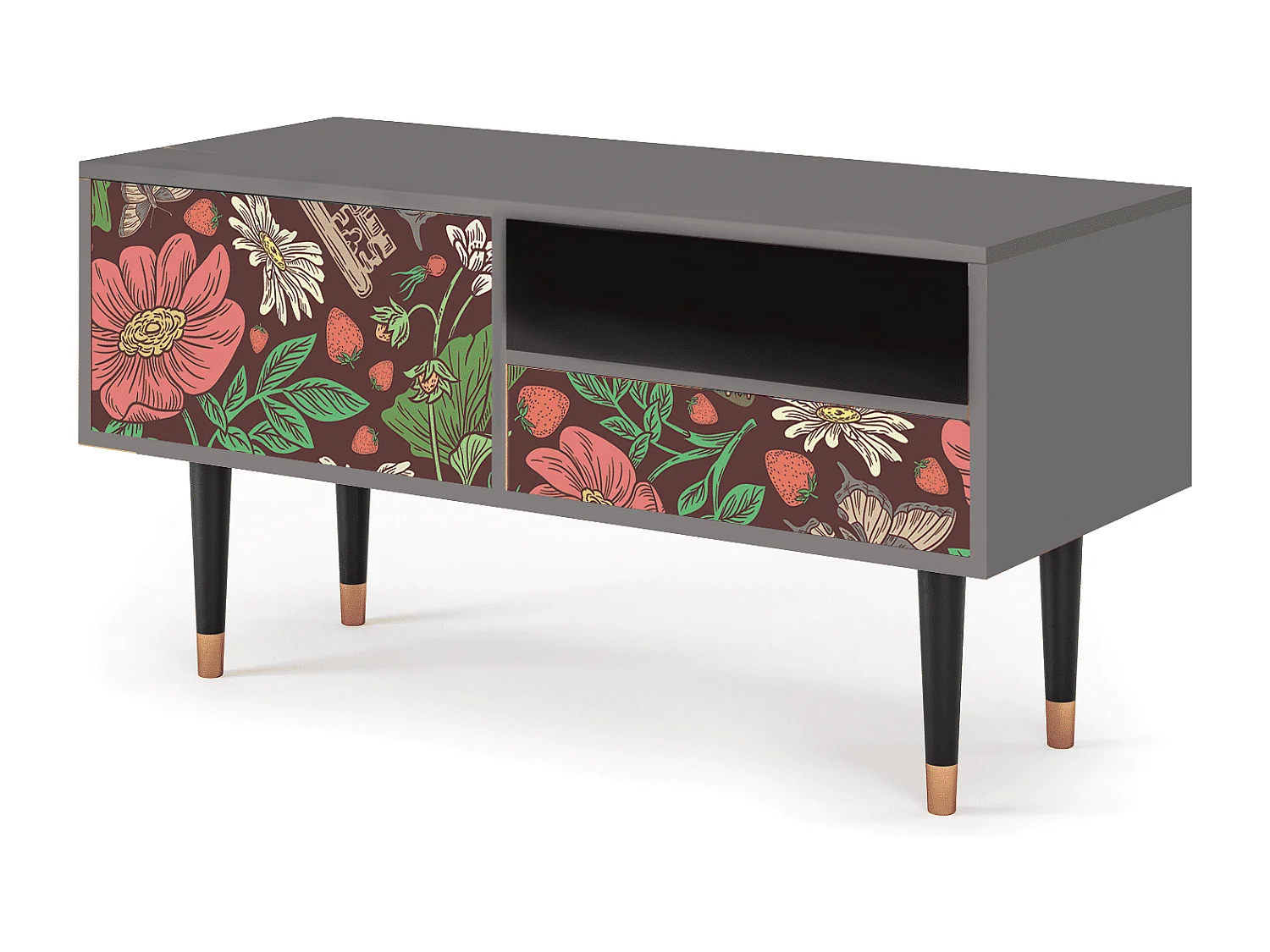 Mueble de TV - 115х59х48 cm - T3 - Alice in Wonderland, Cinza