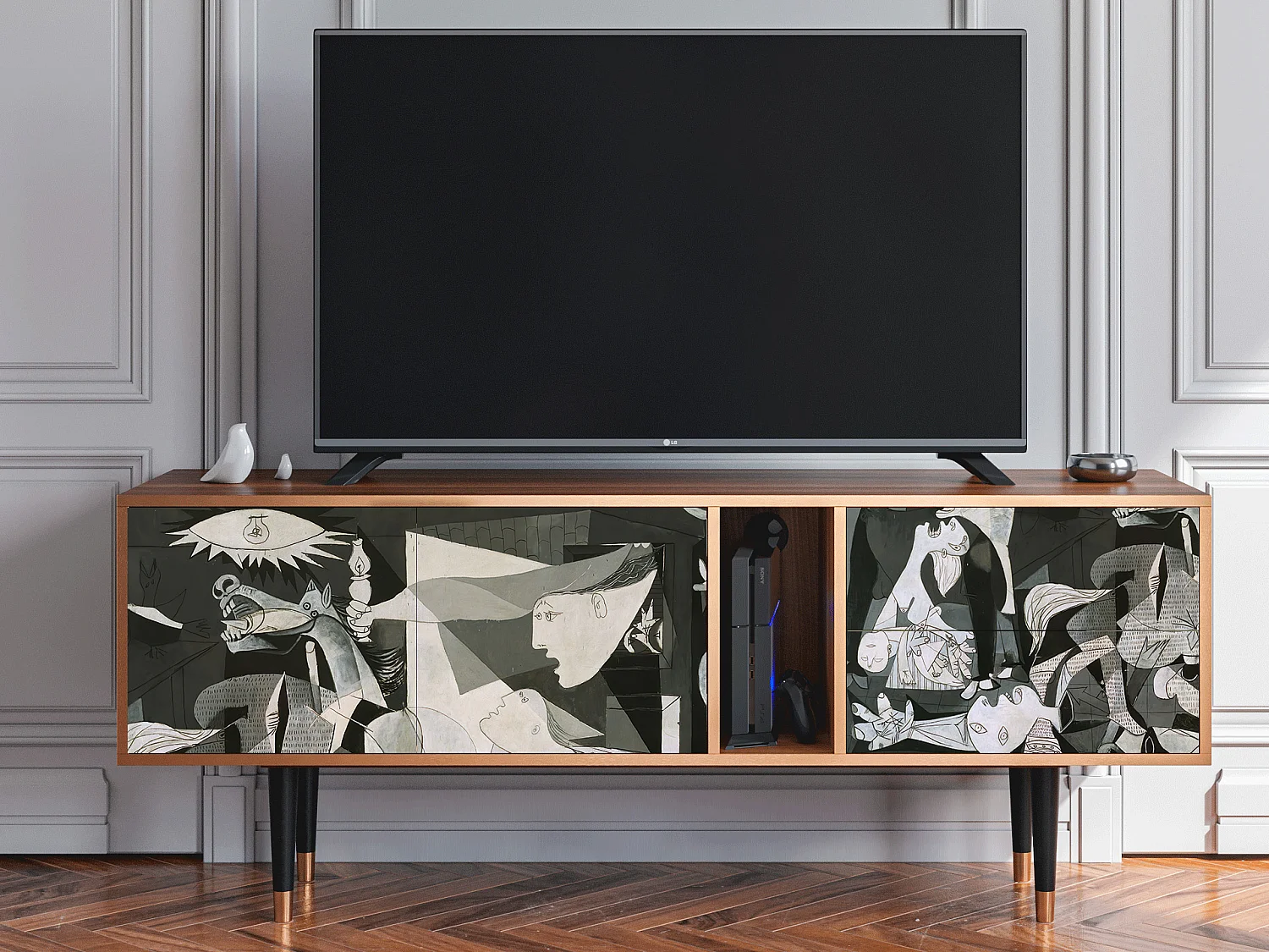 TV-Möbel - 170х69х48 cm - T1 - Guernica by Picasso, Walnuss