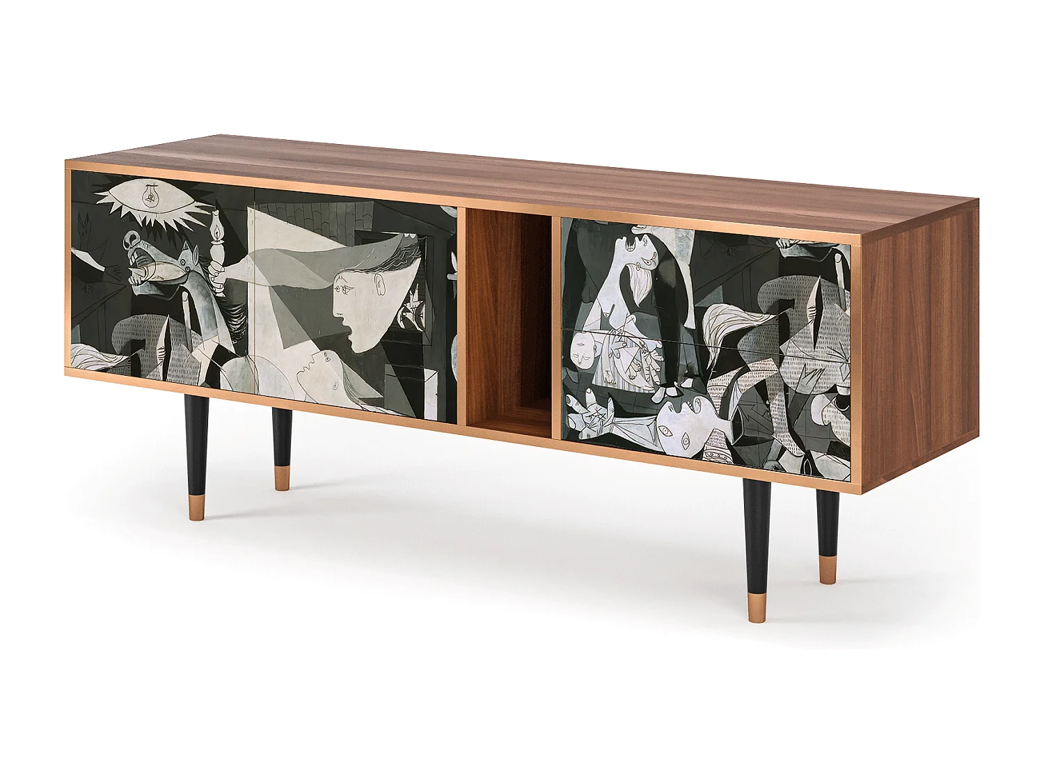 TV-Möbel - 170х69х48 cm - T1 - Guernica by Picasso, Walnuss