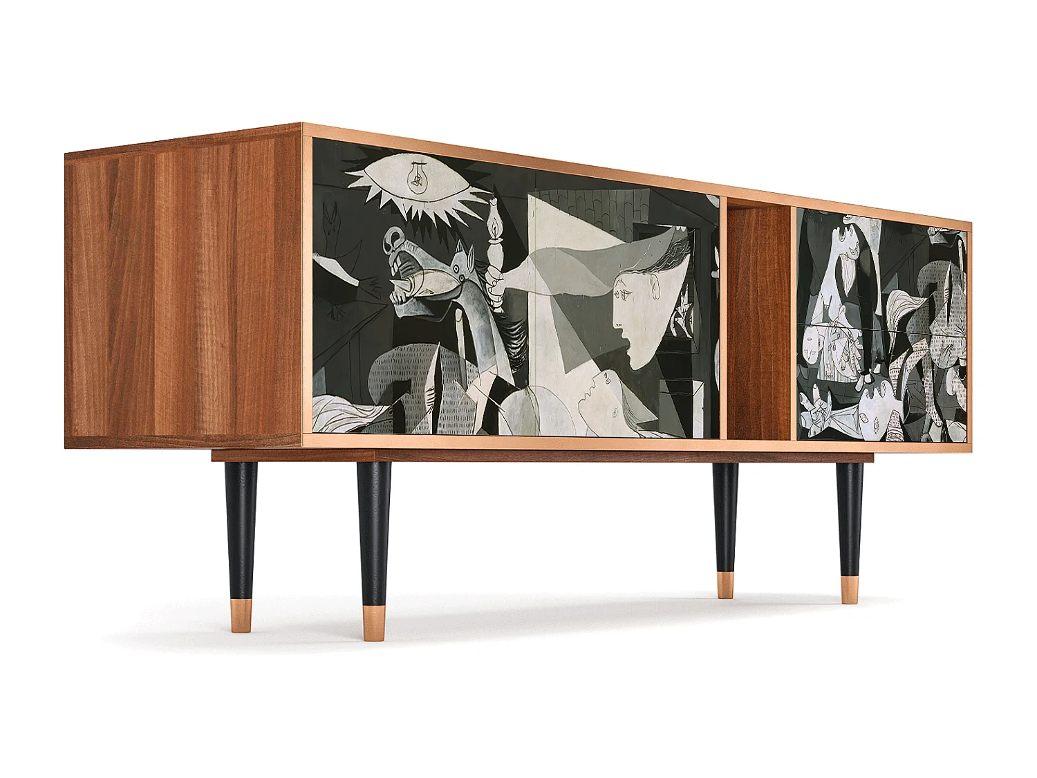 TV-Möbel - 170х69х48 cm - T1 - Guernica by Picasso, Walnuss