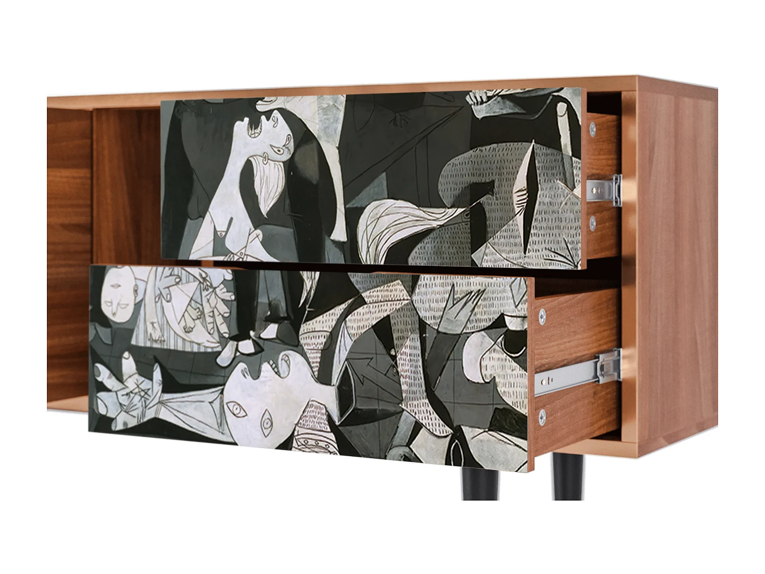 TV-Möbel - 170х69х48 cm - T1 - Guernica by Picasso, Walnuss